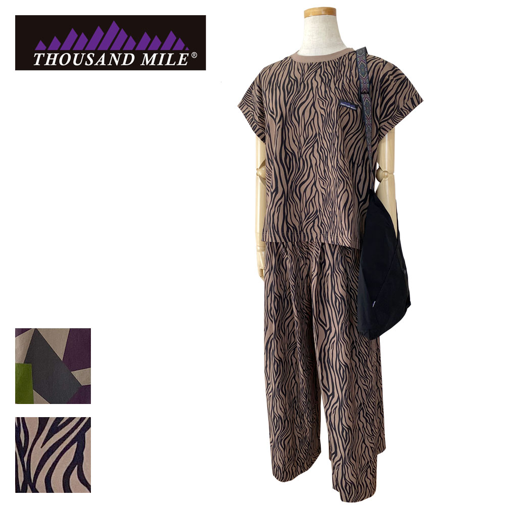 THOUSAND MILE サウザンドマイル FRENCH SLEEVE SHIRT&LONG PANT SET フレンチスリーブシャツ＆ロングパンツセット セットアップ レディース TM241QP00122