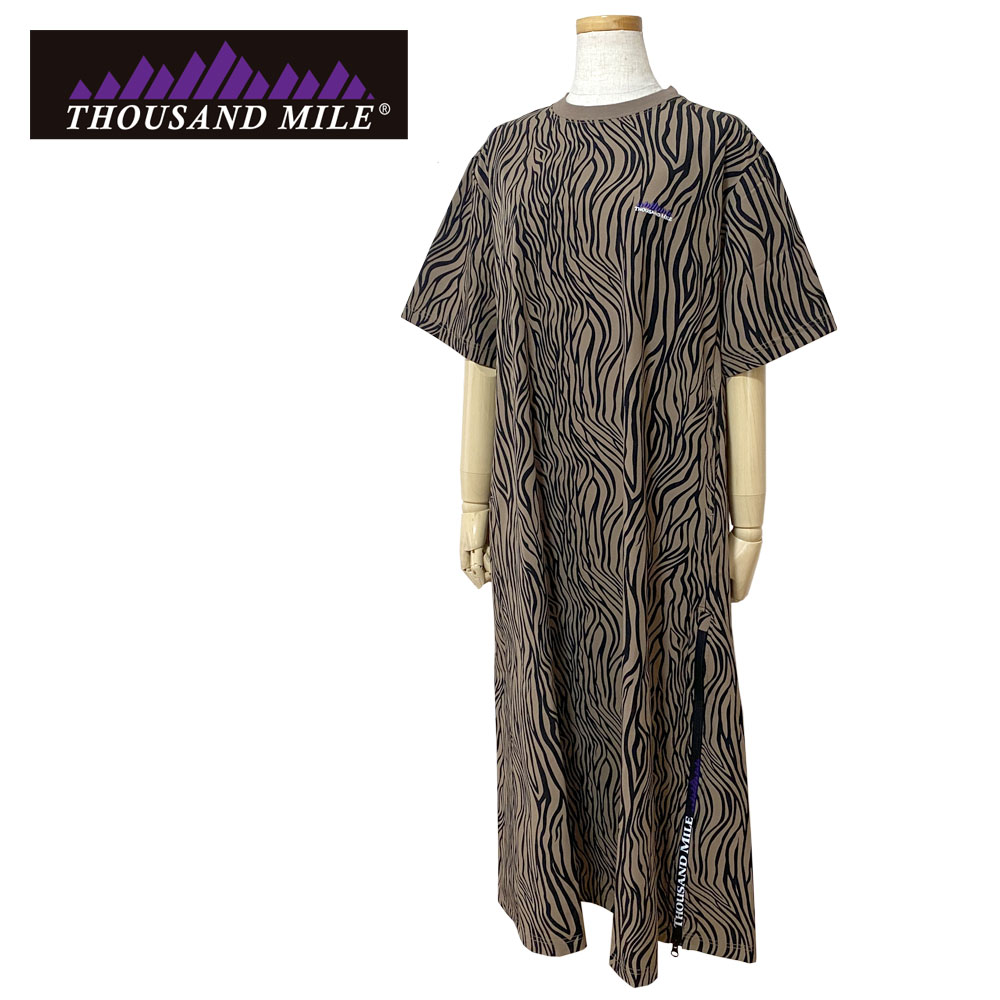 THOUSAND MILE サウザンドマイル SHORT SLEEVE OP ZEBRA ショートスリーブ ワンピース ゼブラ レディース TM251QP00052