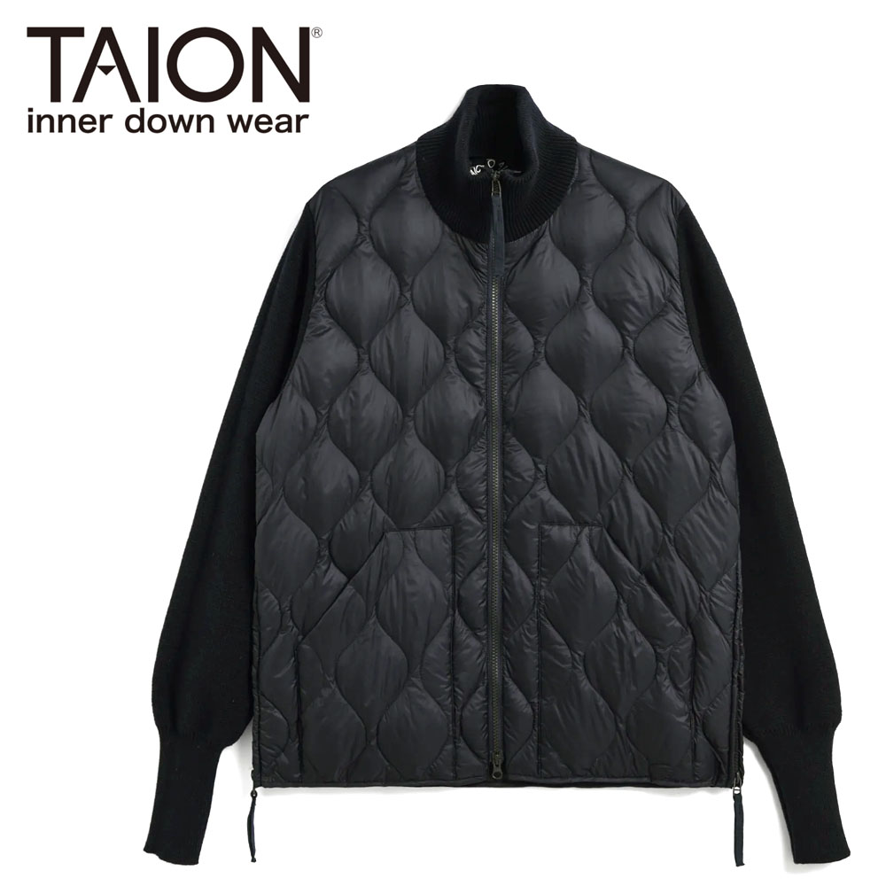 TAION タイオン ミリタリー ハイネック ニット+ダウン ジャケット-ソフトシェル メンズ ユニセックス 102ALSSNZML-1 インナーダウン