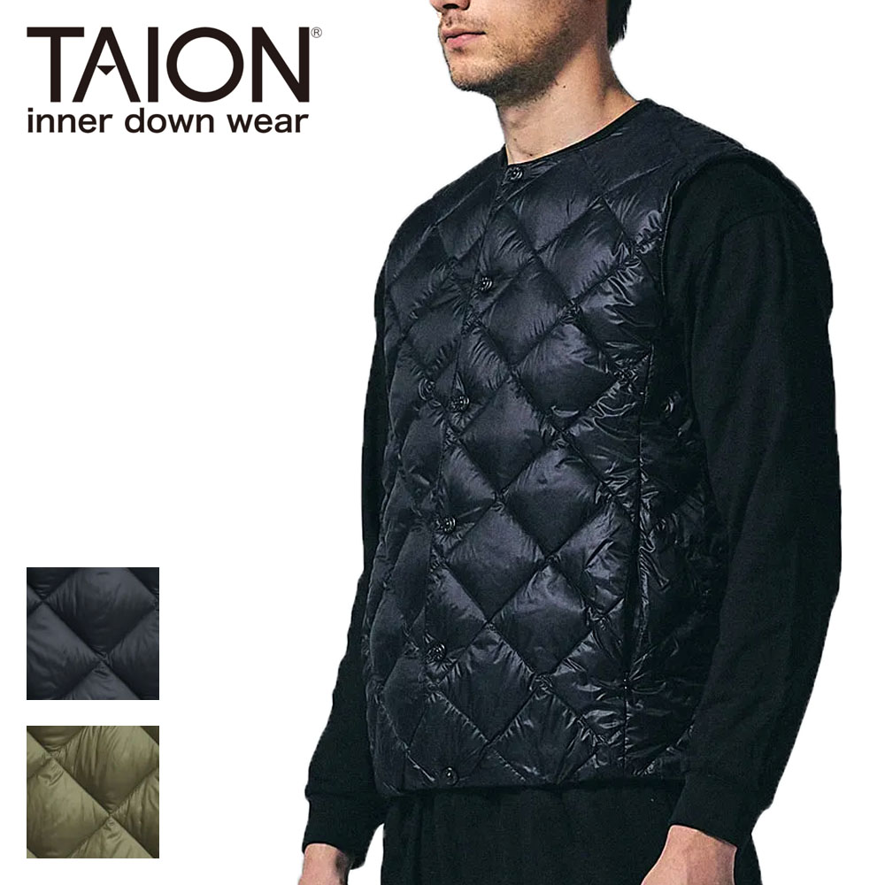 TAION クルーネック ダウンベスト Men's 【004BCI】