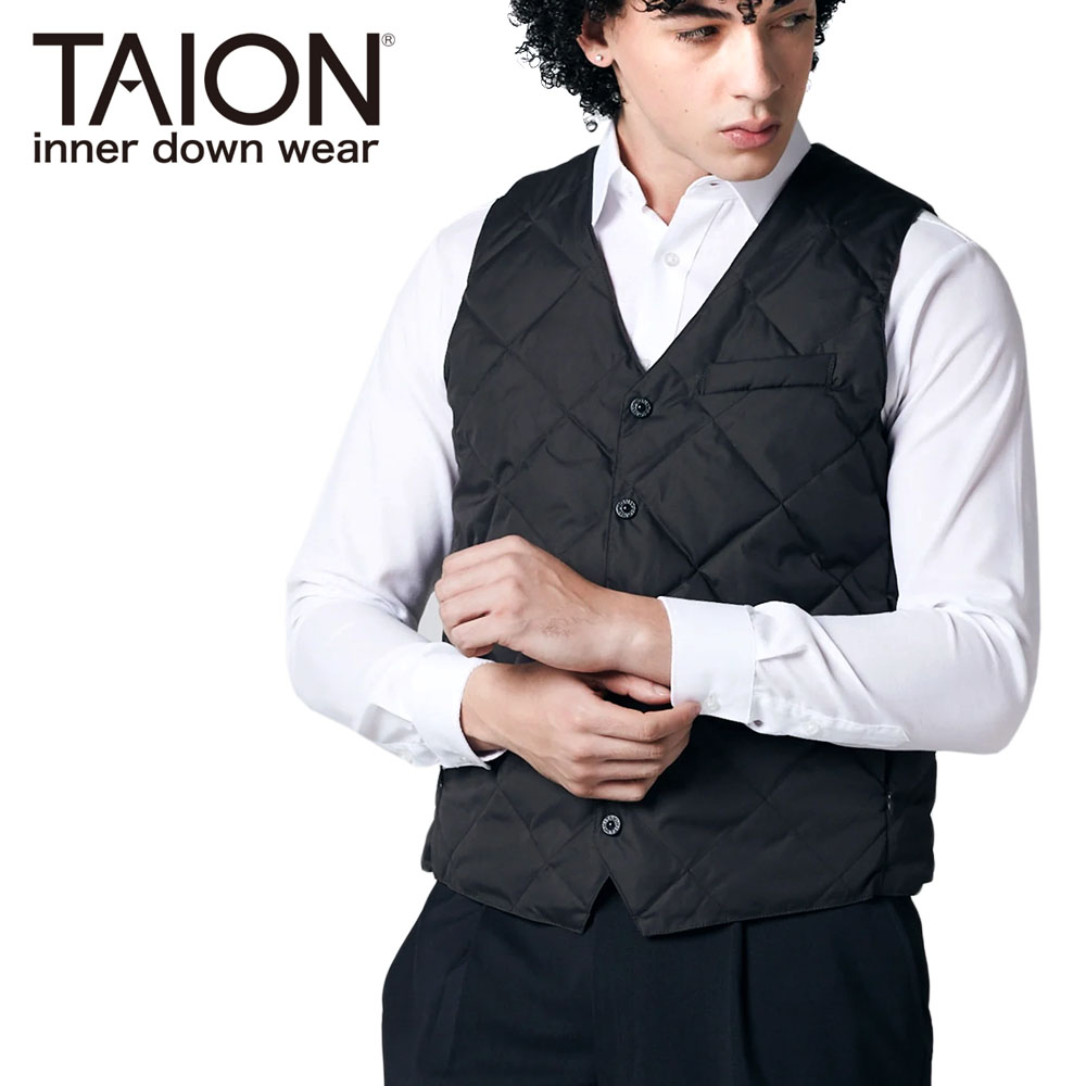 TAION タイオン シティ リバーシブル シングルボタン ダウンジレ メンズ R003CI インナーダウン
