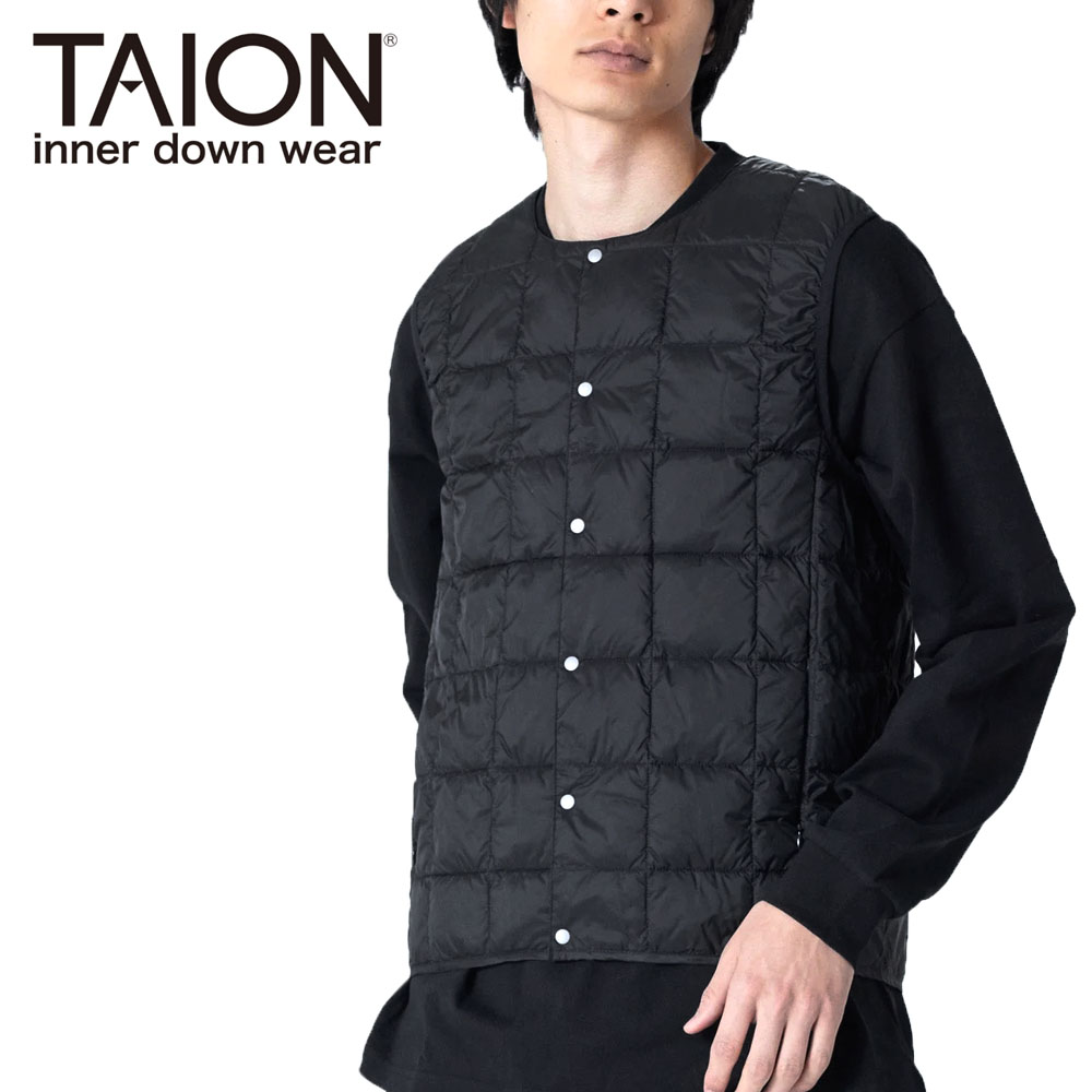 TAION タイオン ベーシック クルーネックボタン インナーダウンベスト メンズ 004 インナーダウン