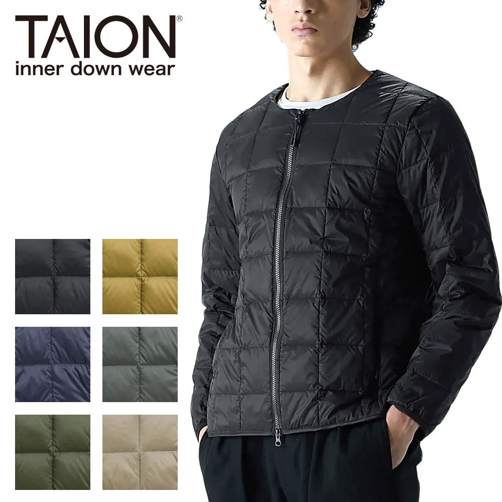 TAION タイオン クルーネック Wジップ ダウンジャケット ユニセックス 104WZ インナーダウン