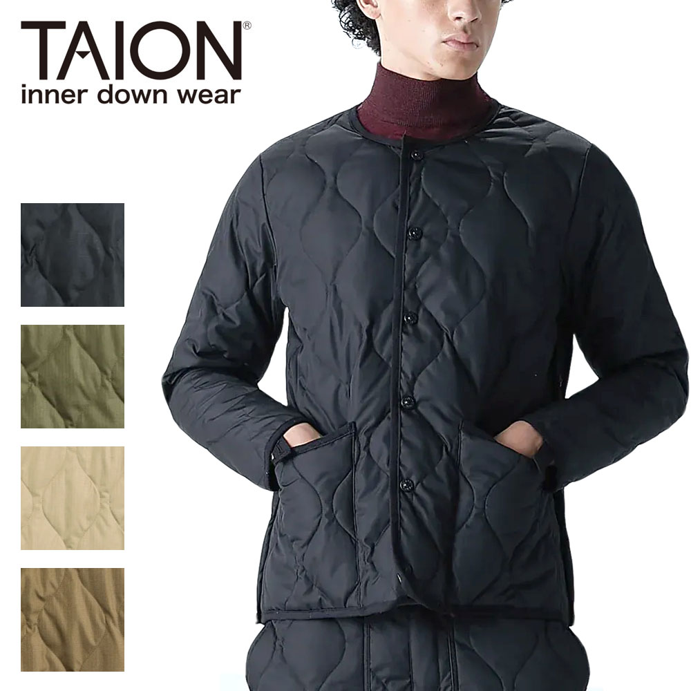 TAION ミリタリー クルーネック ダウンジャケット Unisex 【104B2ML-1】