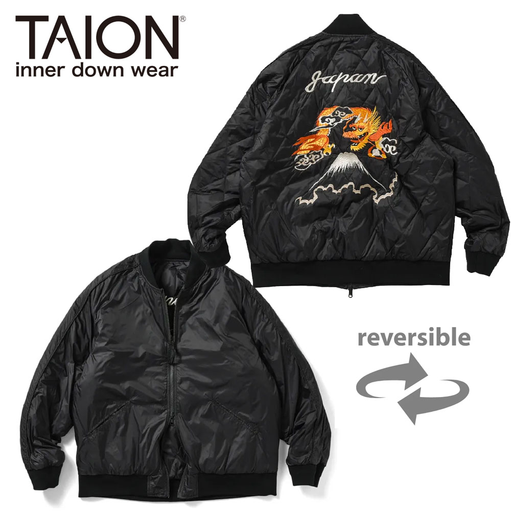 TAION タイオン ジャパンスペシャル リバーシブル スカジャン ダウンジャケット ユニセックス メンズ JK04JS-N1