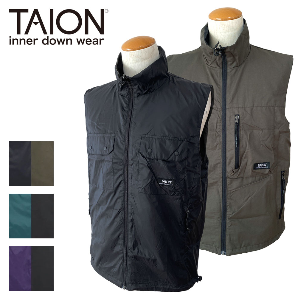 TAION タイオン ノンダウン マウンテン リバーシブル Wジップ ベスト ユニセックス R002WZNDMT