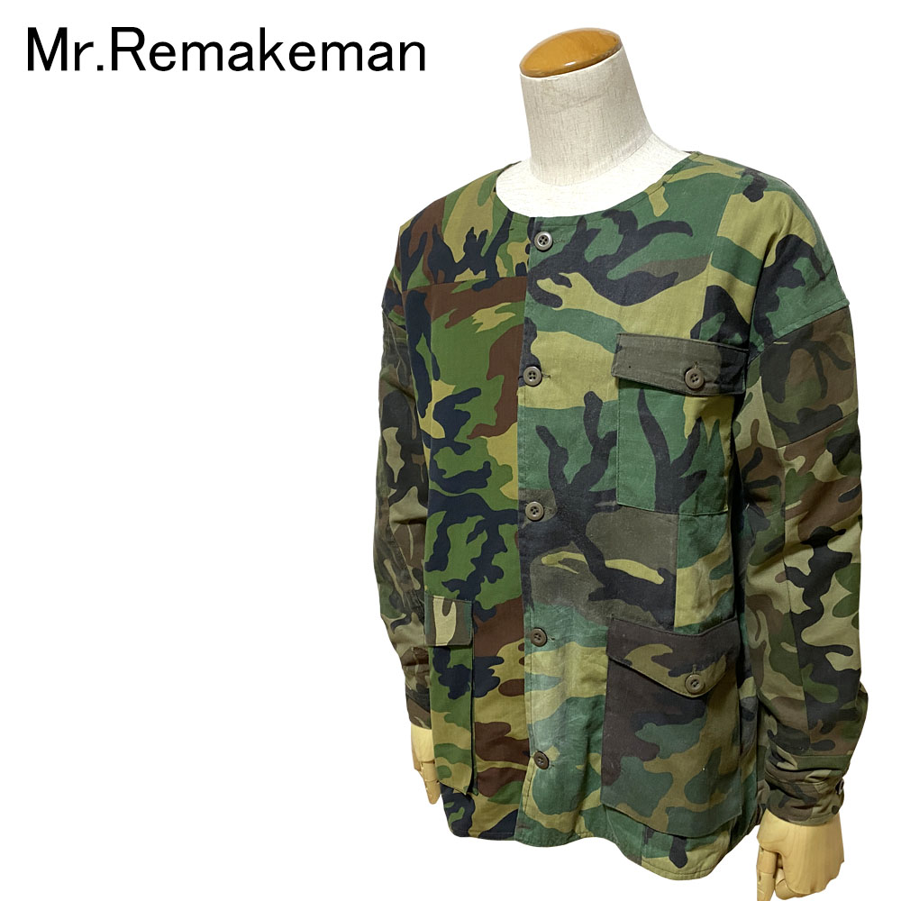Mr.Remakeman ミスターリメイクマン カモ柄 リバーシブル ノーカラージャケット メンズ 2407664