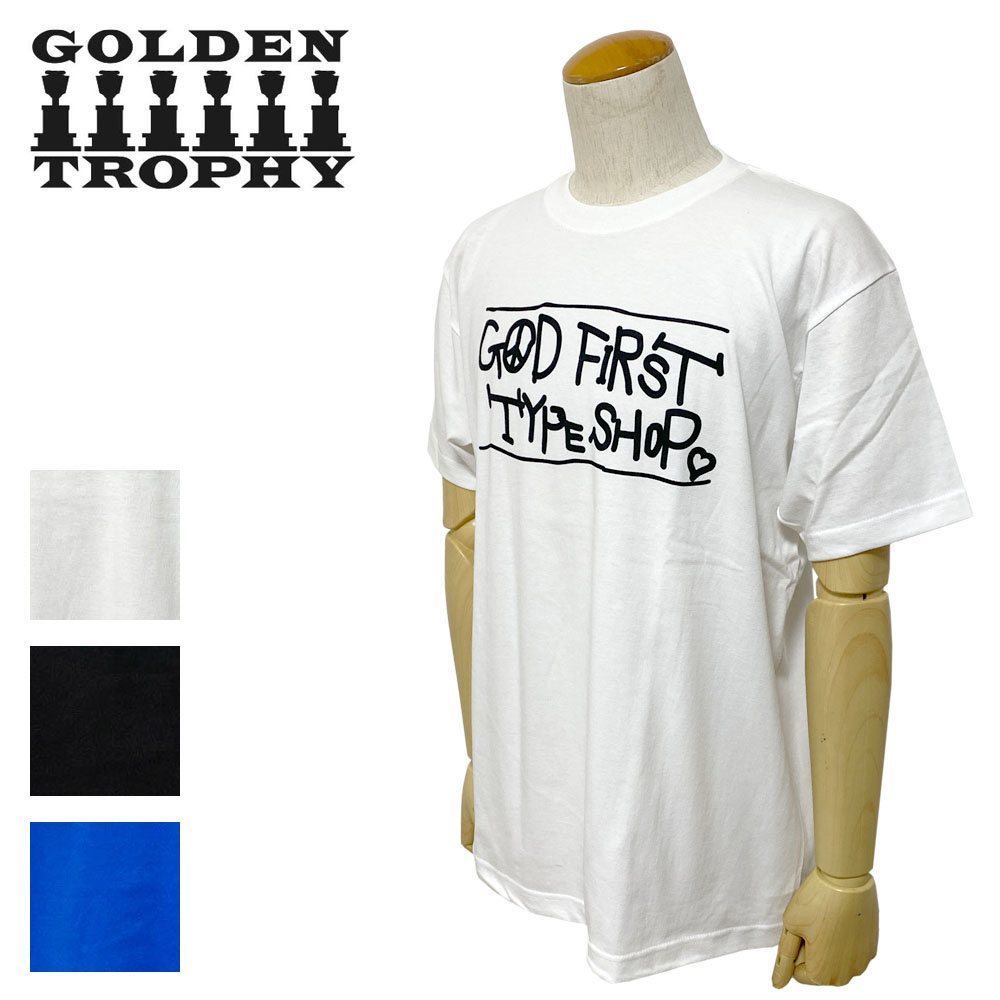 GOLDEN TROPHY "GOD FIRST TYPE SHOP" ロゴプリントTシャツ Men's