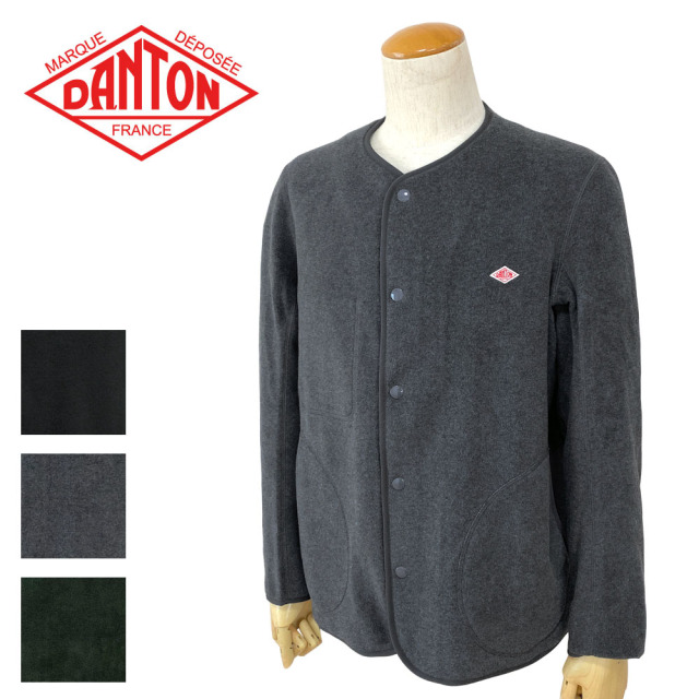 DANTON ダントン フリース ノーカラージャケット メンズ JD-8939