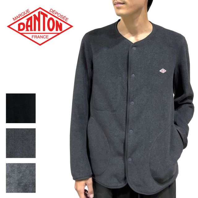 DANTON ダントン フリース ノーカラージャケット メンズ JD-8939