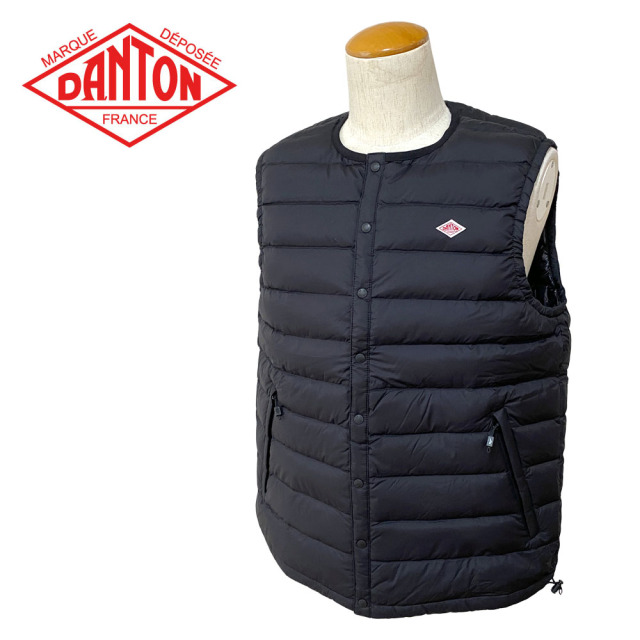 【美品】DANTON ベスト　ブラック　40 DANTON/ダントン] ポーラテックフリース Vネックベスト（ベスト