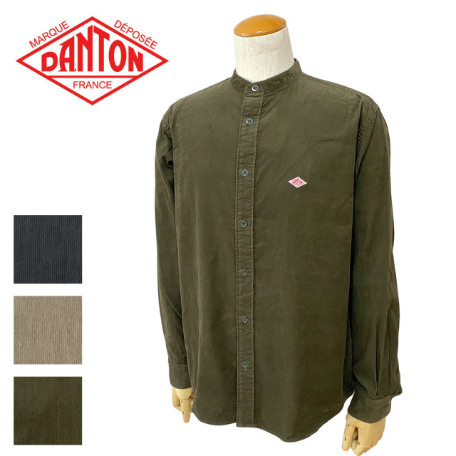 DANTON ダントン バンドカラー コーデュロイ L/Sシャツ メンズ DT-B0291 MCD