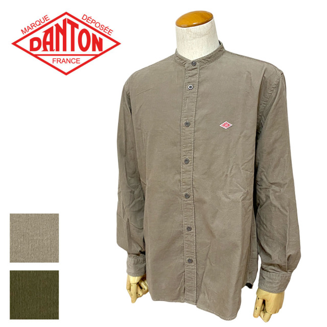 DANTON ダントン コーデュロイ バンドカラー長袖シャツ メンズ DT-B0291 MCD