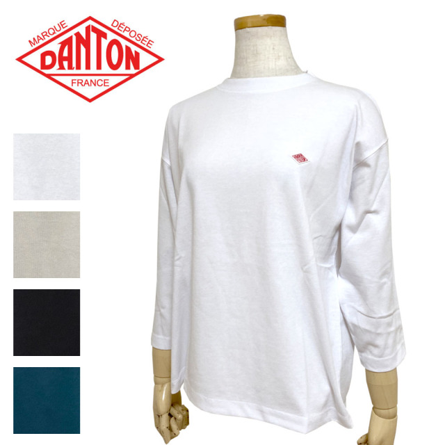 DANTON コットンジャージー クルーネック7分袖Tシャツ Lady's 【DT-C0131 TCB】