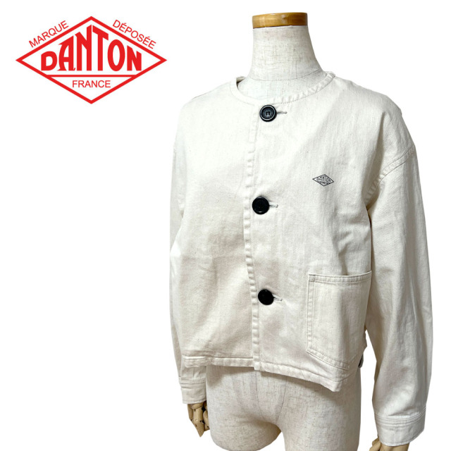 DANTON ダントン コットンカツラギ カラーレスジャケット レディース DT-A0480 MHT