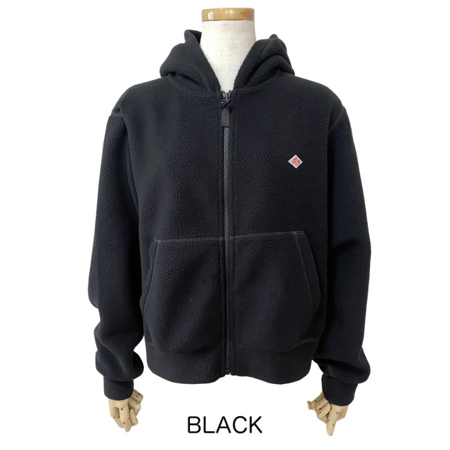DANTON◆ジップパーカー/--/ポリエステル/BLK/DT-C0363 DANTON ダントン ポーラテック ボアフリースジップパーカー