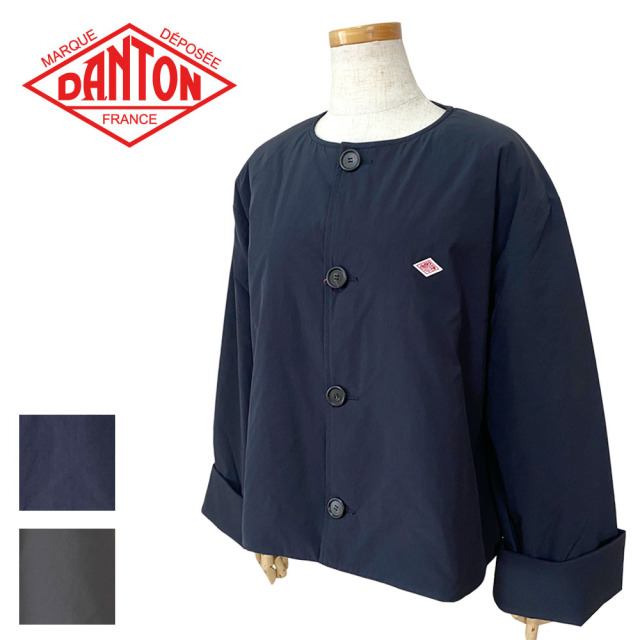 DANTON ダントン 中綿ノーカラージャケット レディース DT-A0462 PNT