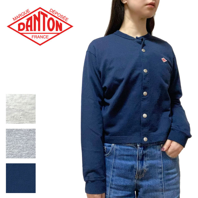 DANTON ダントン コットン クルーネックカーディガン レディース DT-C0405 CIN