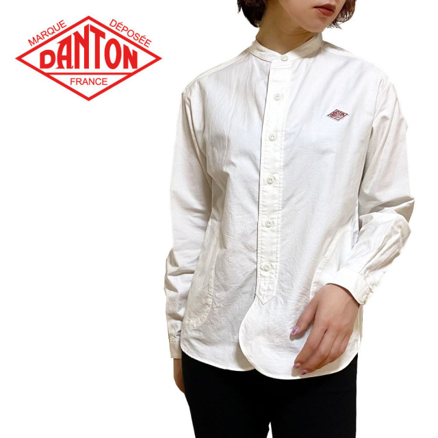 DANTON オックスフォード バンドカラー長袖シャツ Lady's【JD-3606 YOX】