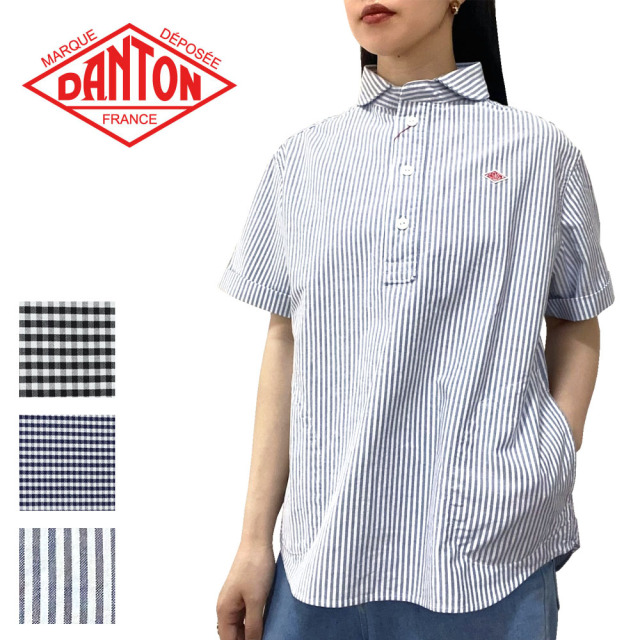 DANTON ダントン ラウンドカラー プルオーバーシャツ レディース DT-B0283 OXP