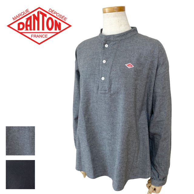 DANTON ダントン コットン ヘンリーネックシャツ レディース DT-B0304 OCV