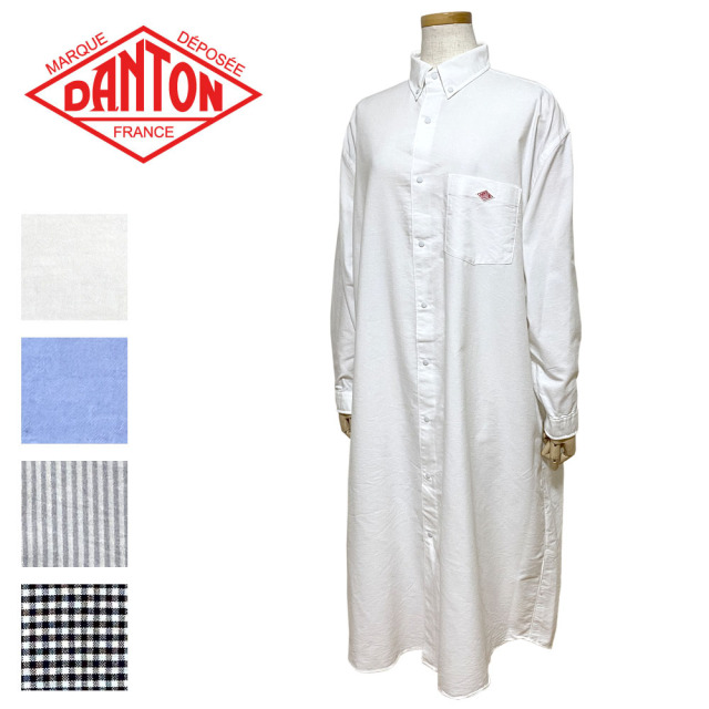 DANTON COOLMAX ボタンダウンシャツワンピース Lady's 【DT-G0049 CMX