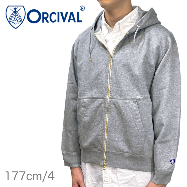 Orcival オーシバル コットン裏毛 ダブルジップパーカー メンズ OR-C0563 FWZ
