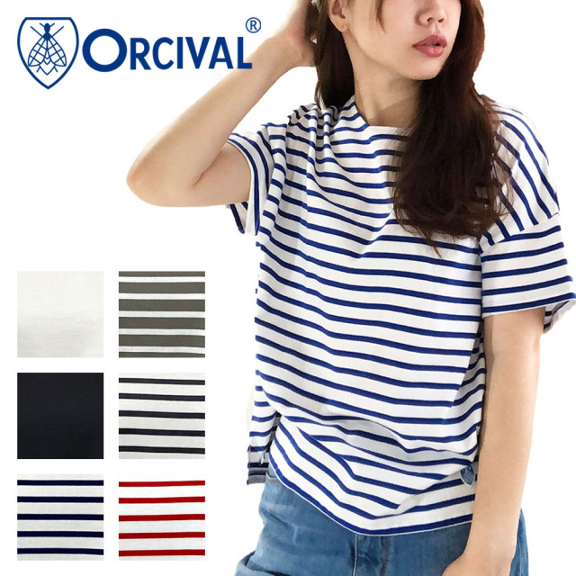 Orcival ボーダー ワイド 半袖Tシャツ Lady's 【RC-9255】