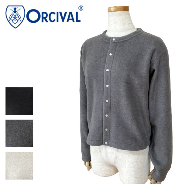 Orcival オーシバル フリース クルーネックカーディガン レディース OR-C0378 EFC