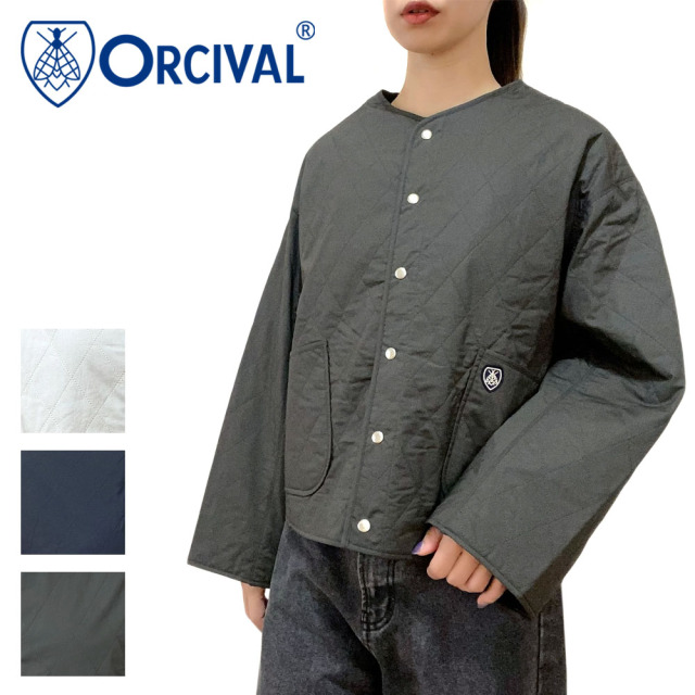 Orcival オーシバル ノーカラー キルティングジャケット レディース OR-A0572 MTY