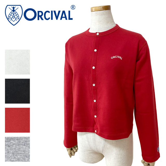 Orcival オーシバル コットン裏毛 クルーネックカーディガン レディース OR-C0435 MAZ