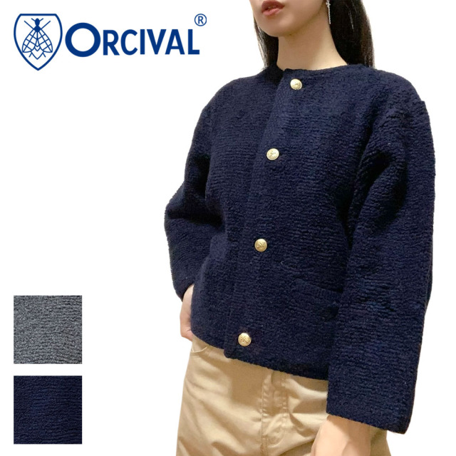 Orcival オーシバル ブークレニット カーディガン レディース OR-D0127