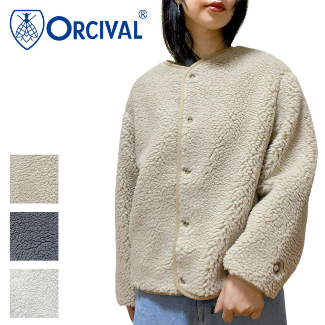 Orcival オーシバル ボアフリース ノーカラーブルゾン レディース OR-A0741 BFF Orcival オーシバル ボアフリース ノーカラーブルゾン レディース OR