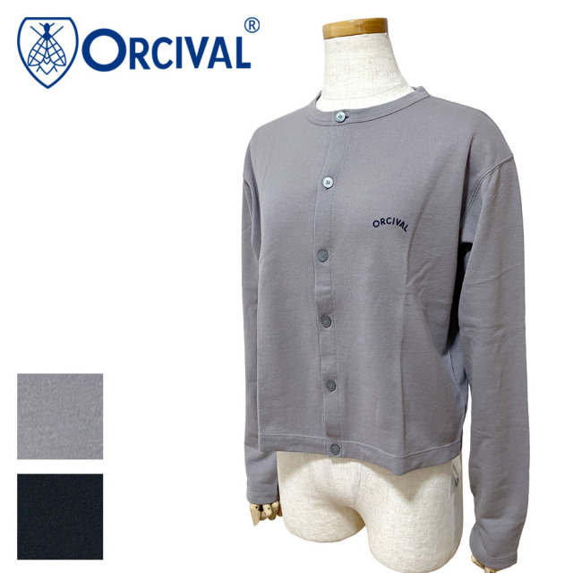 Orcival オーシバル コットンナイロン 長袖クルーネックカーディガン レディース OR-C0530 SEF