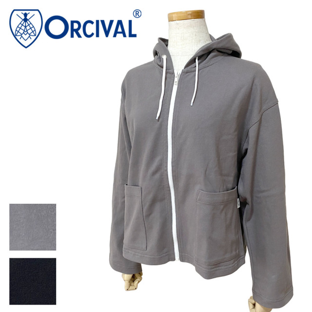 Orcival オーシバル コットン ロングスリーブ フードジャケット レディース OR-A0772 PEY