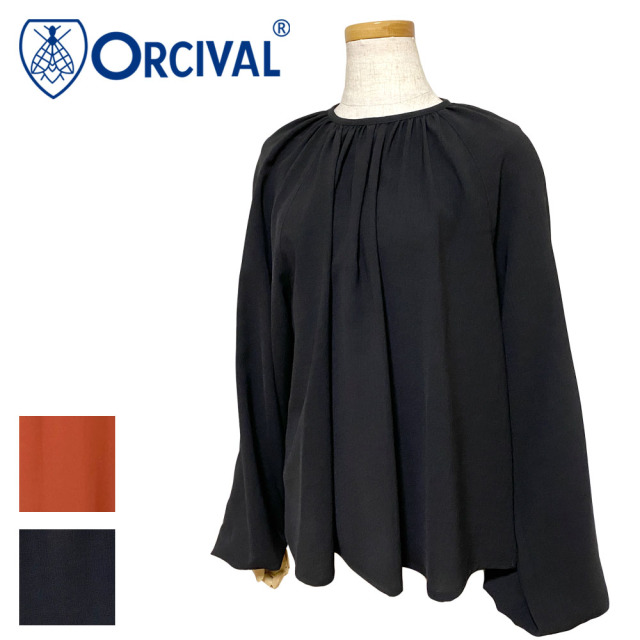 Orcival クルーネック パフブラウス Lady's 【OR-B0189 KYN】