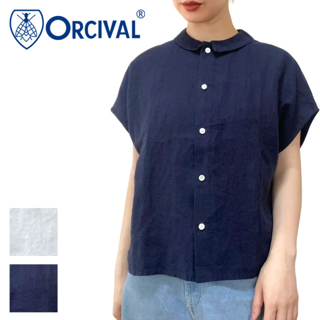 Orcival オーシバル リネン スリーブレスシャツ レディース OR-B0360 YLM