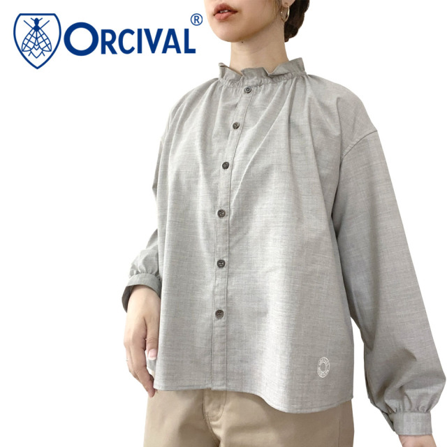 Orcival オーシバル ストレッチブロード ギャザーシャツ レディース OR-B0417 TWR