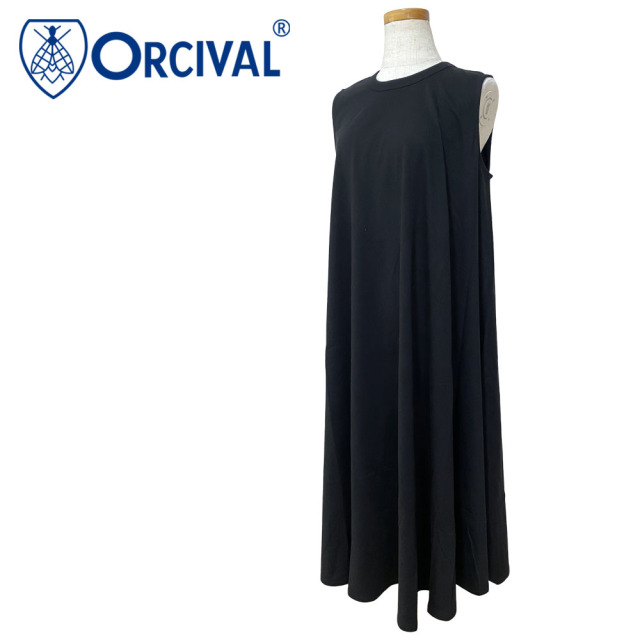 Orcival オーシバル オープンエンドジャージー スリーブレス Aライン ワンピース レディース OR-C0534 OEJ