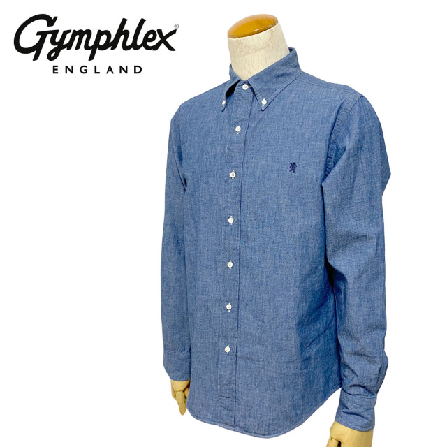 Gymphlex シャンブレー 長袖ボタンダウンシャツ Men's 【J-0643 COD】