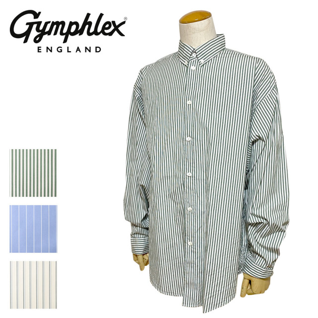 Gymphlex マルチストライプ ビッグボタンダウンシャツ Men's 【GY-B0153 MUL】