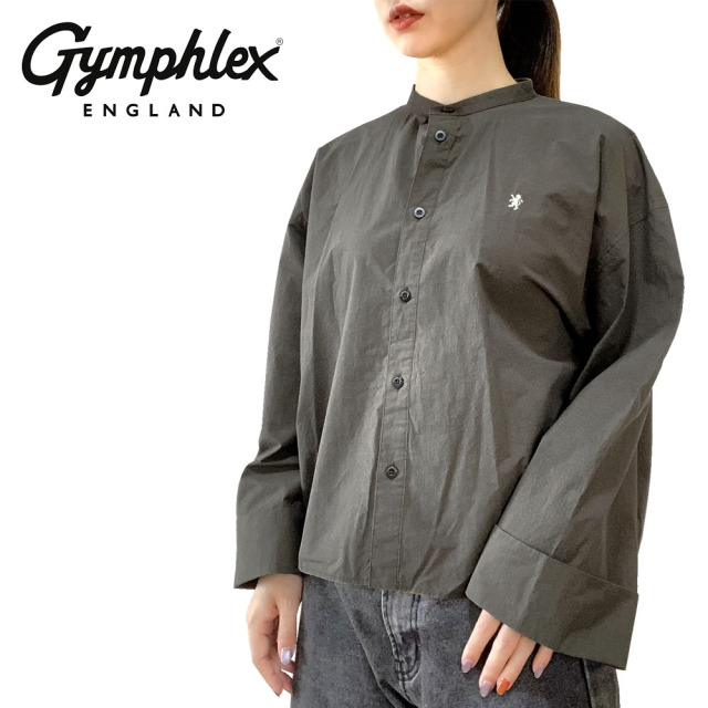 Gymphlex ジムフレックス ヴィンテージライク バンドカラーショートシャツ レディース GY-B0403 OTR