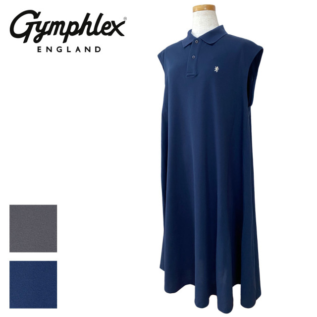 Gymphlex ジムフレックス ポリエステル鹿の子 ポロ衿スリーブレス
