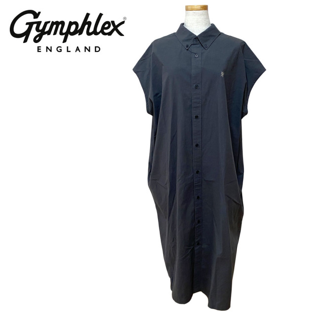 Gymphlex ジムフレックス スリーブレス ボタンダウン シャツワンピース レディース GY-B0246 TYO