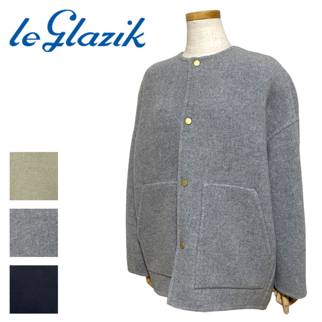 Le glazik ウールナイロンモッサ カラーレス ショートコート Lady's