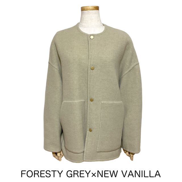 Le glazik ウールナイロンモッサ カラーレス ショートコート Lady's