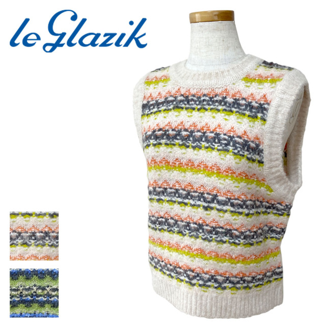 Le glazik ル・グラジック ジャカード クルーネックニットベスト レディース LG-D0114 SJQ