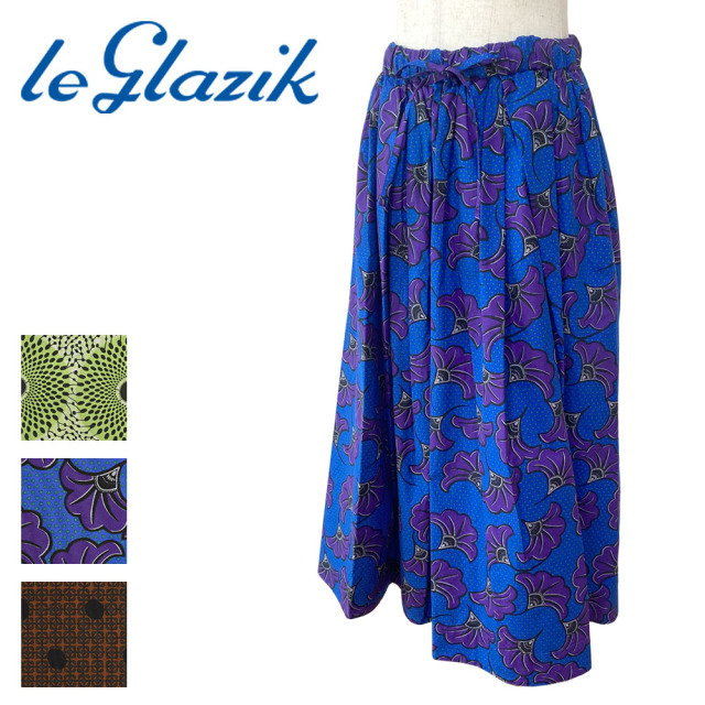 le glazik バティックギャザーフレアロングスカート 36 LE GLAZIK（ルグラジック）の「【LE GLAZIK（ル・グラジック