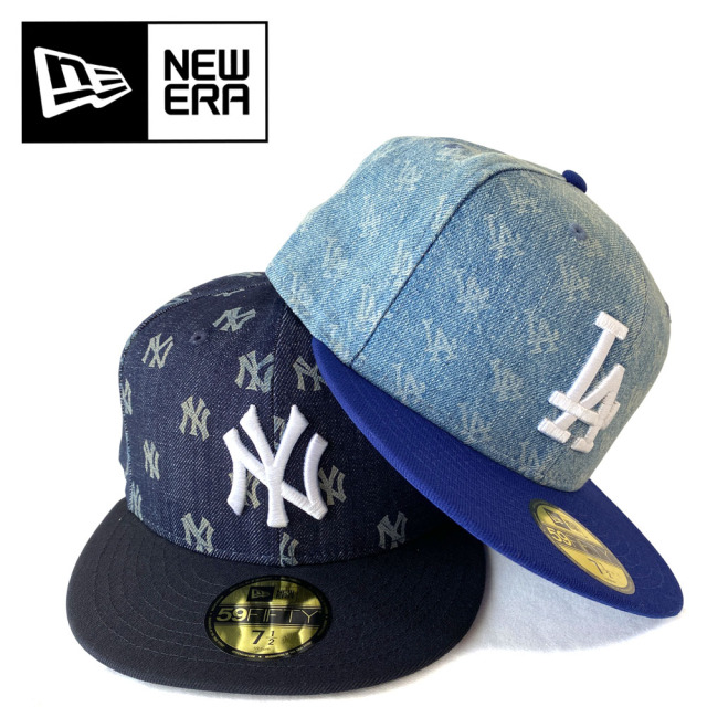 NEW ERA ニューエラ 59FIFTY Denim Monogram ニューヨーク・ヤンキース ロサンゼルス・ドジャース 14307712 14307716