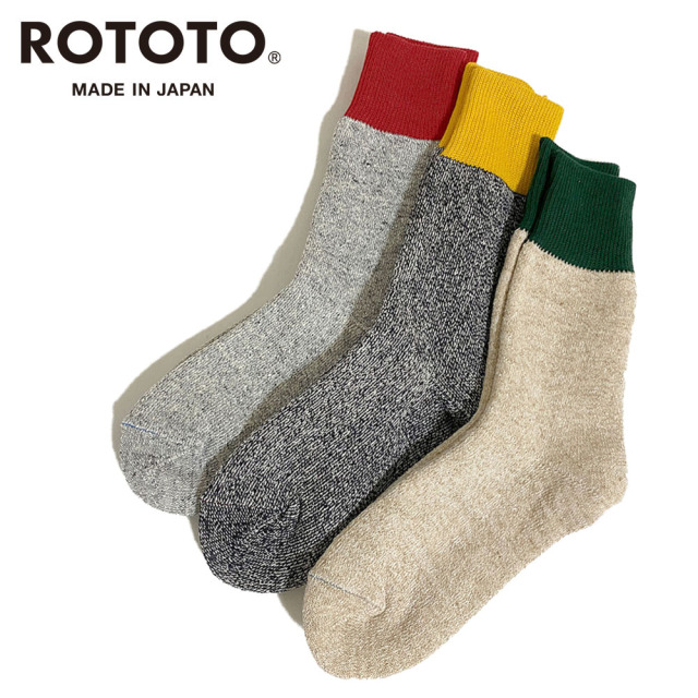 RoToTo DOUBLE FACE CREW SOCKS SILK&COTTON (メンズ・レディース) 【R1034】